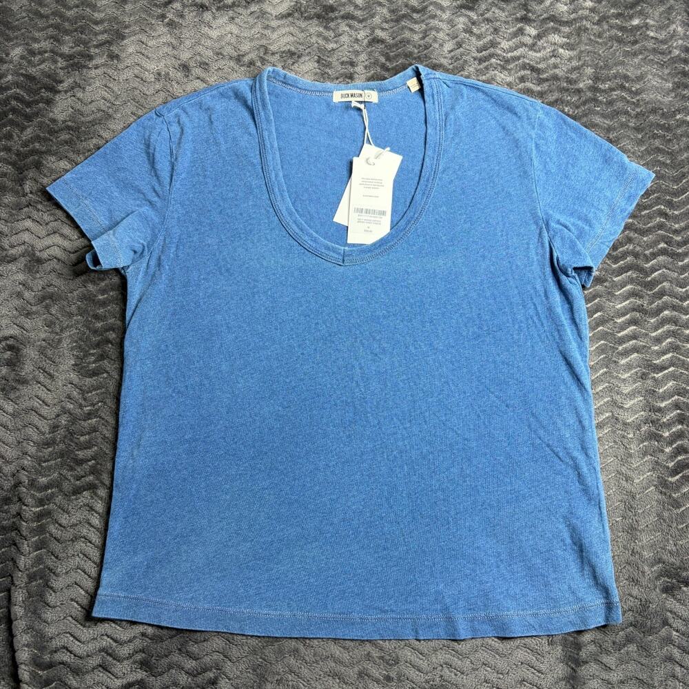 Buck Mason M017 Indigo Dipped Jersey Easy VNeck Size M NWT